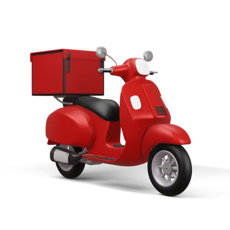 Motorcycle With Parcel Box  3D Icon