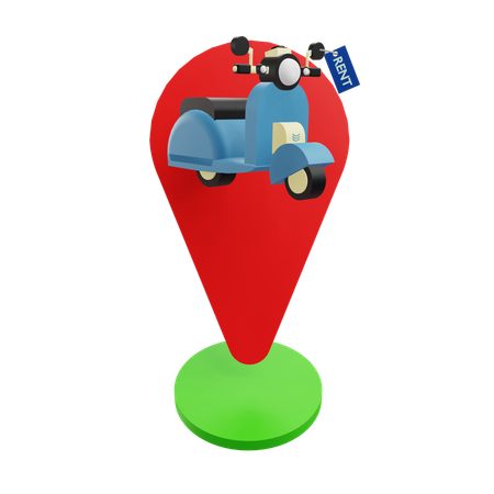 Motorcycles Rent Location  3D Icon