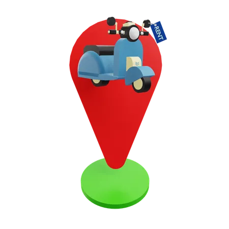 Motorcycles Rent Location  3D Icon