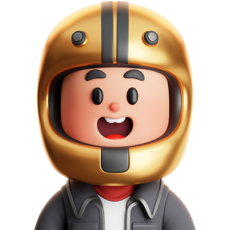 オートバイ乗り  3D Icon