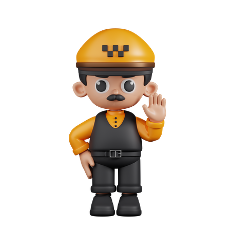 Motorista de táxi com as mãos para cima  3D Icon