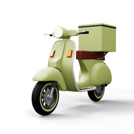 Motorrad mit Paketbox  3D Icon