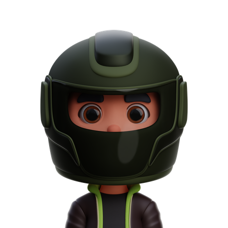 Motorradfahrer  3D Icon