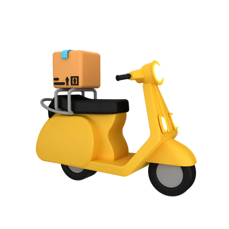Mototrcycle Delivery  3D Icon