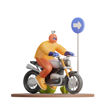 Motovlogger  3D Illustration