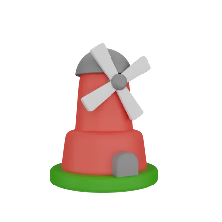 Moulin à vent  3D Icon