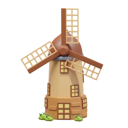 Moulin à vent  3D Icon