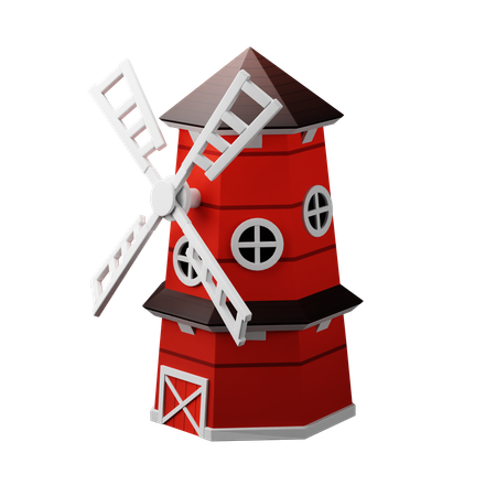 Moulin à vent  3D Icon
