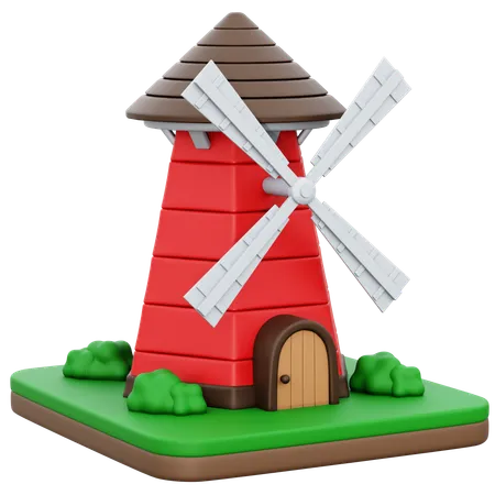 Moulin à vent  3D Icon