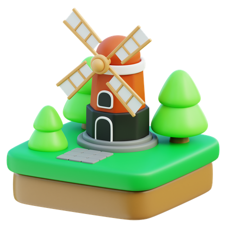 Moulin à vent  3D Icon