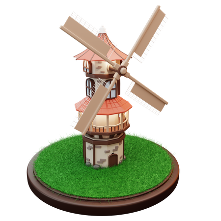 Moulin à vent  3D Icon