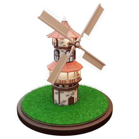 Moulin à vent  3D Illustration