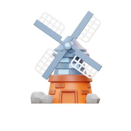 Moulin à vent  3D Icon