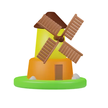 Moulin à vent  3D Icon