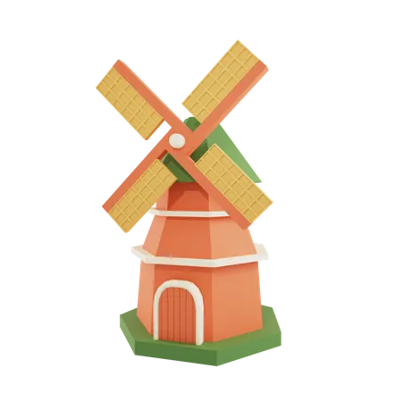 Moulin à vent  3D Icon