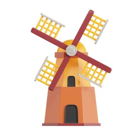 Moulin à vent  3D Icon