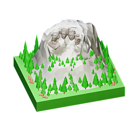 러시모어산  3D Icon