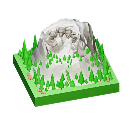 러시모어산  3D Icon