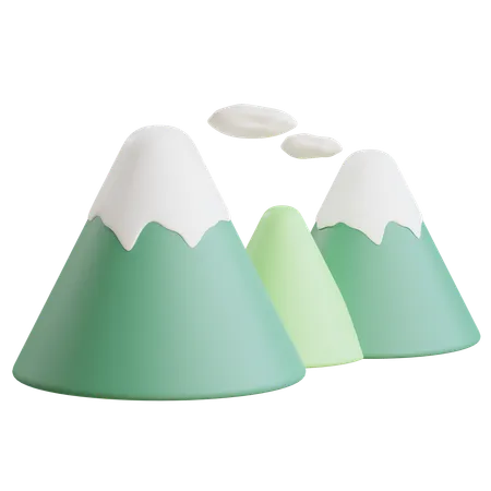 3 D Mountain Illustration With Transparent Background 3D Icon
