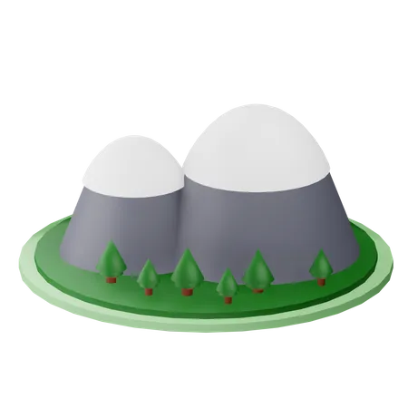 3 D Render Mountain Illustration With Transparent Background 3D Icon