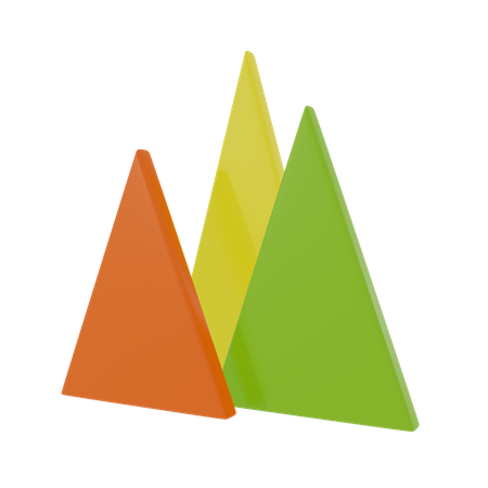 Mountain Chart  3D Icon