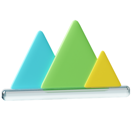 Mountain Chart  3D Icon