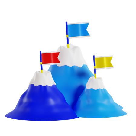 Mountain Flag  3D Icon