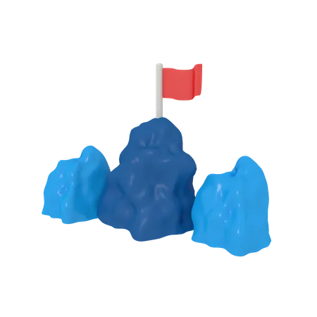 Mountain Flag  3D Icon