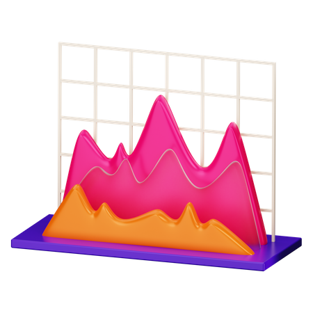 Mountain Graph  3D Icon