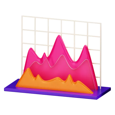 Mountain Graph  3D Icon
