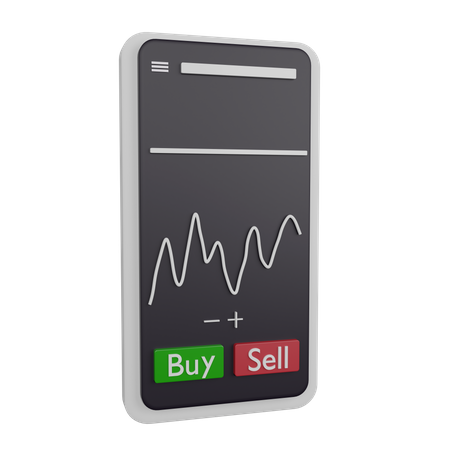 Mountain Trading Chart  3D Illustration