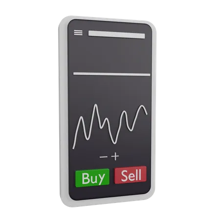 Mountain Trading Chart  3D Illustration