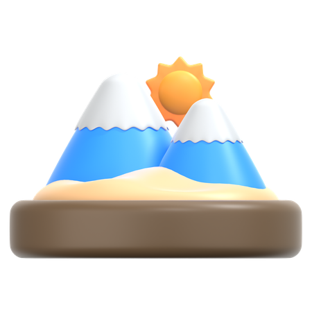 Mountain With Sunrise  3D Icon