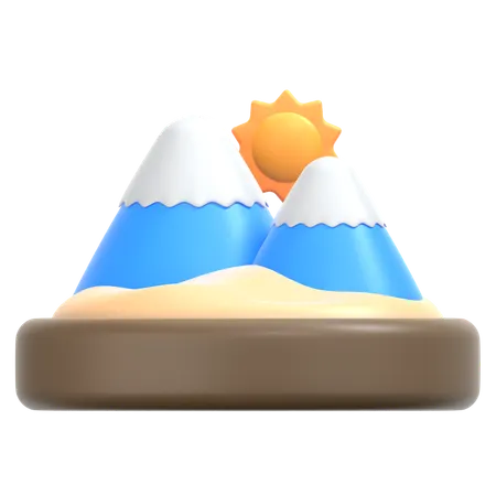 Mountain With Sunrise  3D Icon