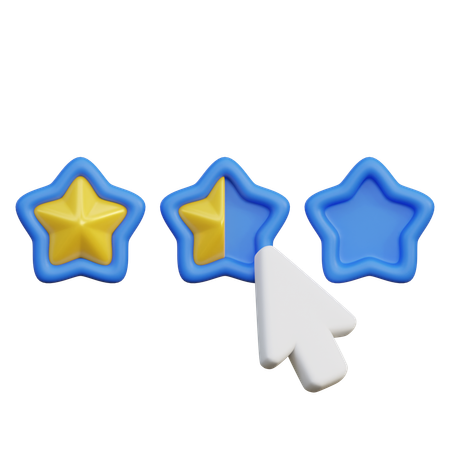 マウスカーソルと星評価のレビュー  3D Icon