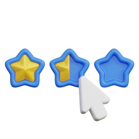 Mouse Cursor And Star Rating Review  3D Icon
