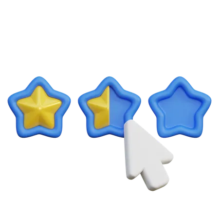 Mouse Cursor And Star Rating Review  3D Icon
