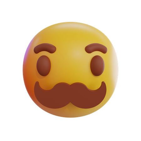 Moustache Emoji  3D Icon