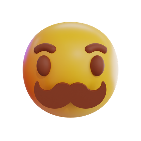 Moustache Emoji  3D Icon