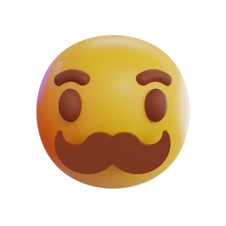 Moustache Emoji  3D Icon