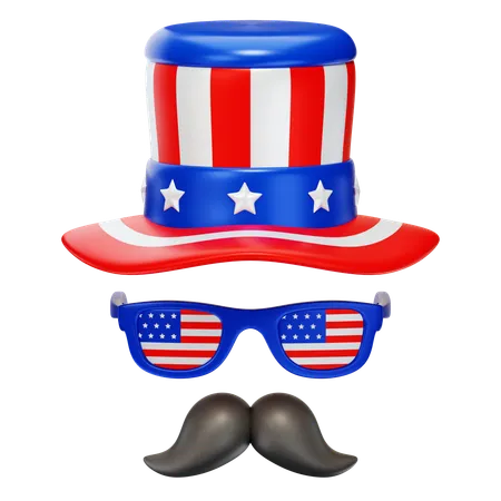 Moustache et chapeau  3D Icon