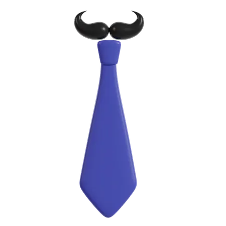 Moustache et cravate  3D Icon