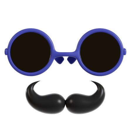 Moustache et lunettes  3D Icon