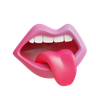 3d mouth and tongue logo