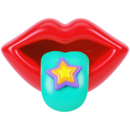 Mouth With Star  3D Icon