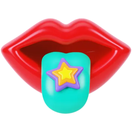 Mouth With Star  3D Icon