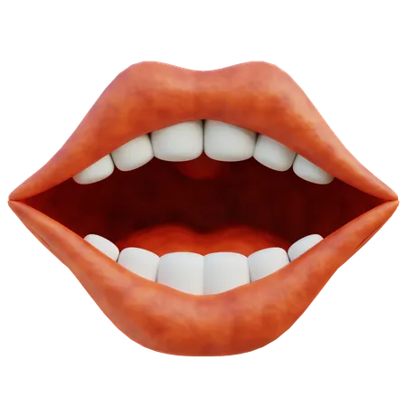 A Vivid 3 D Render Of An Open Human Mouth Showcasing Detailed Teeth Gums And Oral Cavity 3D Icon