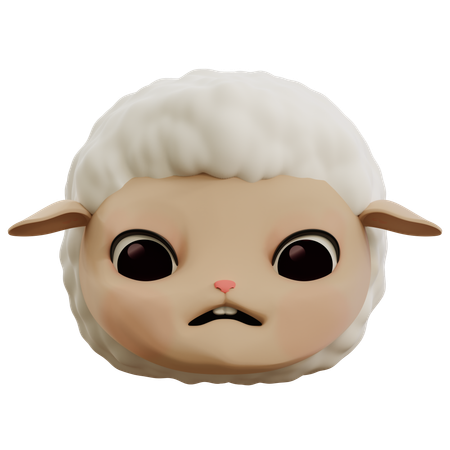 Emoji anxieux de mouton  3D Icon