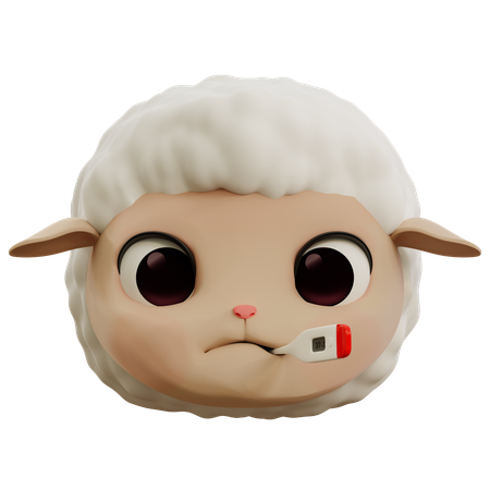 Emoji malade de mouton  3D Icon