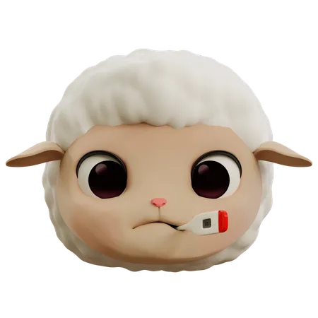 Emoji malade de mouton  3D Icon